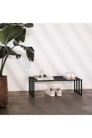 Bovi Metal Profil Ayakkabı Rafı Siyah