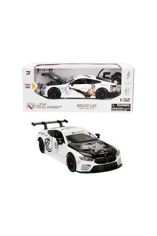 1:32 Sesli Ve Işıklı Rmz Hobby Bruce Lee Serisi Die Cast Çek Bırak Model Araba - Beyaz Bmw M8 Gte Be