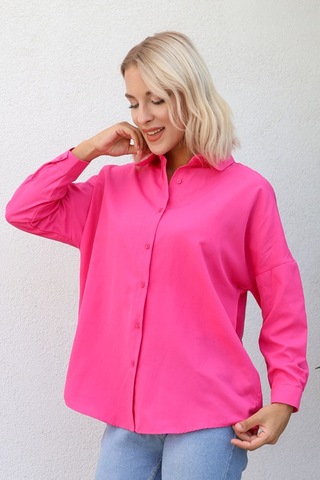 Nurneva Basic Model Gömlek Fuşya-fuşya Fuşya