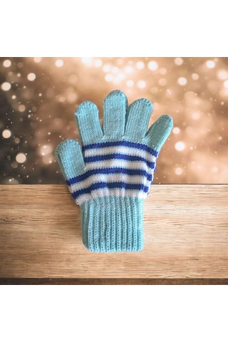 Kız Çocuk Eldiven Kırmızı 4-8 Yaş Su Yeşili