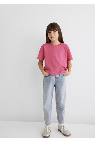 Mavi - Mavi Logo Baskılı Pembe Crop Tişört 7610181-71111 Pembe