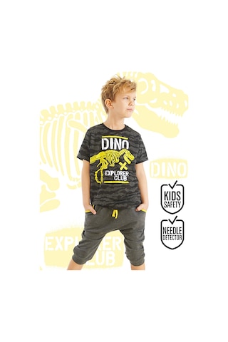 Denokids Mshb&g Dino Explorer Erkek Çocuk T-shirt Kapri Takım Çok Renkli
