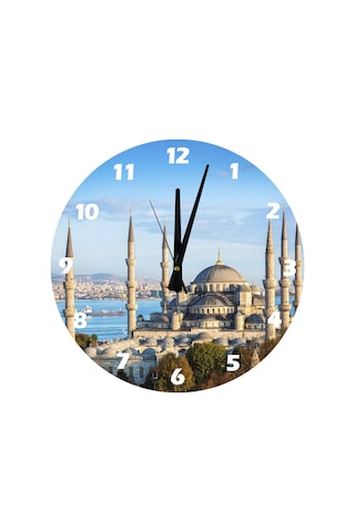 Ti-play Sultanahmet Cami 30x30cm Akrilik Dekoratif Modern Duvar Saati ÇOk Renkli