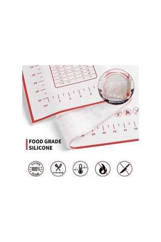 Novahub Geniş Siyah Silikon Pişirme Matı - 60x50cm - Pasta, Pizza, Hamur İşi İçin Yapışmaz Mutfak Matı - 8 Boyut Seçeneği