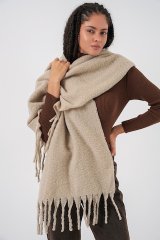 Kadın Yumuşak Dokulu Kalın Şal Atkı 15951 - A.bej Bej