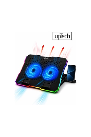 Uptech Rgb Laptop Soğutucu 2 Fanlı Ayarlanabilir Standlı Notebook Soğutucu