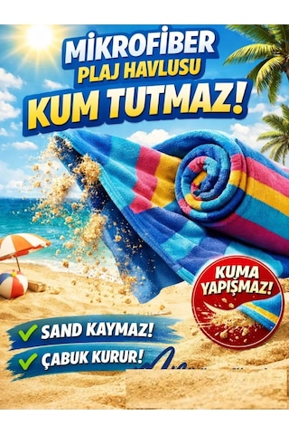 Bilmar Mikrofiber Yazlık Plaj Seti Hasır + Çanta + Havlular 6 Parça Çok Renkli