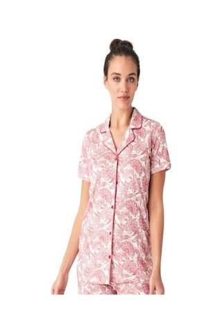 Mod Collection Boydan Düğmeli Gömlek Bayan Pijama Takım