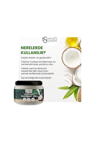 Nature's Supreme Organik Hindistan Cevizi Yağı 300 Ml 2 Adet 600 ML
