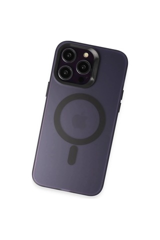 Joko Apple Uyumlu iPhone 15 Pro Max Kılıf Mateks Magsafe Kapak - Derin Mor Çok Renkli