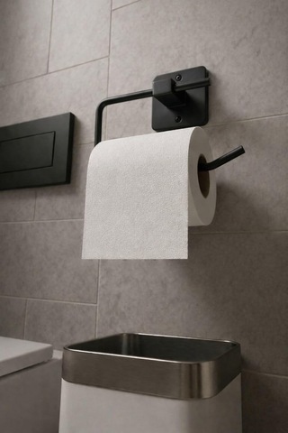 Kare Yapışkanlı Açık Tuvalet Kağıtlığı Wc Kağıtlık Tutucu Siyah Ks-001 Diğer