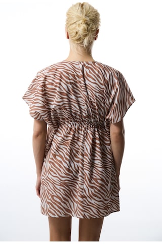 Penti Gale Zebra Desenli Bağlama Detaylı Mini V Yaka Kaftan Çok Renkli