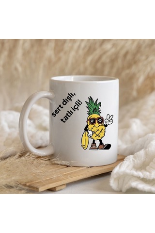 Sert Dışlı Tatlı İçli Tasarımlı Hediye Kupa Bardak Renk