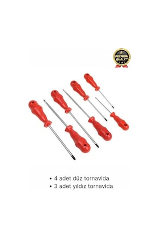 Üstün Kalite Dayanıklı Pratik Ergonomik Vidalama Tamir Tamirat Düz Ve Yıldız 7 Parça Tornavida Seti