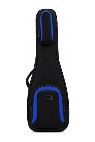 Profesyonel Kalın Klasik Gitar Kılıfı-çantası - Siyah - Mavi 1900 Denye Lüx Kumaş - %100 Su Geçirmez