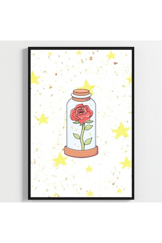 Besay Küçük Prens Bebek Ve Çocuk Odası Duvar Dekorasyonu İkonik Gül Ve Tilki Temalı Çocuk Posteri 3'lü Set A4 Çerçevesiz