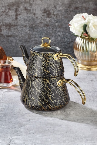 Polochef Elegance Granit Lüks Çaydanlık Orta Boy Siyah