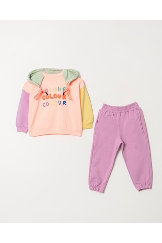 Kız Çocuk İki İplik Kapşonlu Eşofman Takımı 001