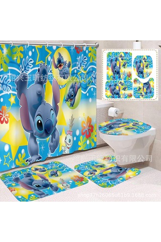 Hangfox Amerikan Stili Kartoon Desenli, Su Geçirmez, Kalıp Önleyici, Kalın涤纶 Banyo Perdeği - 165x180 Cm, 360g - Kuru-ıslak Ayrımı Dd79 Diğer