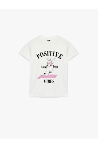 Koton Kedi Baskılı Ekru Kız Çocuk T-shirt 6skg10109ak Ekru