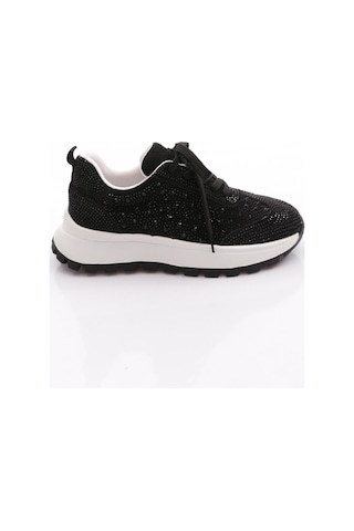 Dgn B0086 Kadin Taşli Spor Ayakkabi Siyah Siyah Taş