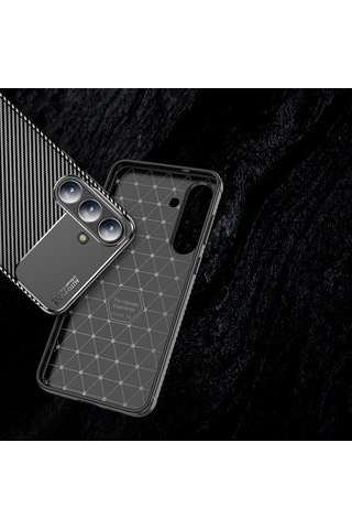 Vendas Galaxy Uyumlu S24 Fe Kılıf Zore Negro Silikon Kapak + Hayalet Ekran Koruyucu Siyah