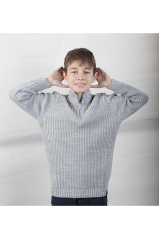 Alexandergardı Dik Yaka Fermuarlı Erkek Çocuk Kazak C23-7108 001