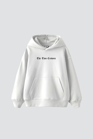 Startmore The Two Crowns Baskılı Oversize Unisex Premium Beyaz Beyaz
