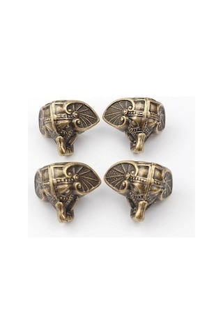 Flybuy Bosphorusboutique Vintage Takı Sandığı, Plastik, 4 Adet, Bronz Bacak, 28x23mm, Antika Dekorasyon -