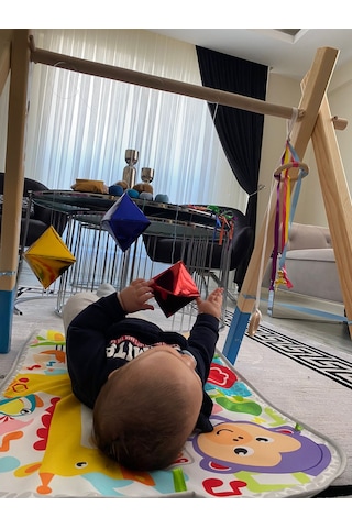Montessori Octahedron Üç Ana Renk Sekizgen Dönence Mobil