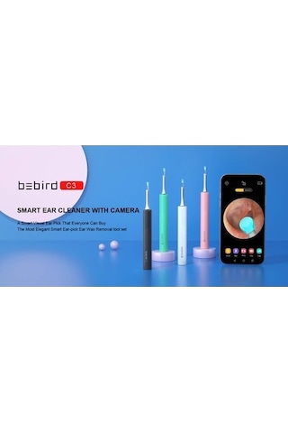 Bebırd T5 5mp Kamera 3,5mm Lens Şarjlı Wifi Görüntülü Kulak Temizleyici Beyaz Renk