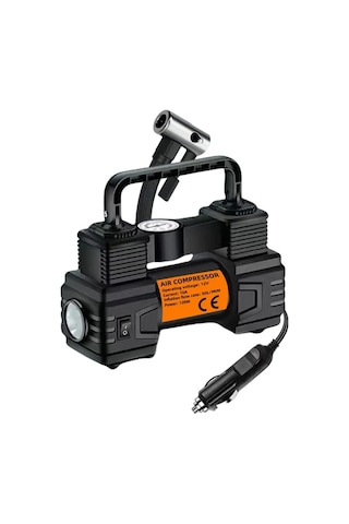 Xuweiwei Portable Air Compressor Pump Orange Hands 12v Araç Tekerlek Basınç Ölçer Led Işık Bisiklet Motor
