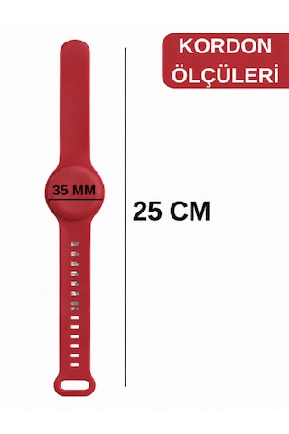 Beylini Airtag Yuvalı Bileklik Çocuk Yaşlı Alzahimer Demans Bilekliği Boş Airtag Yuvalı Renkli Kırmızı
