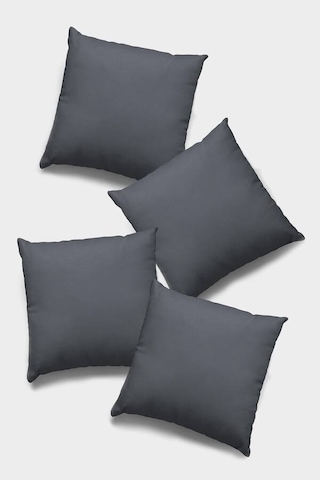 Koyu Gri Sade 4'lü Set Çift Taraflı Kırlent Kılıfı 4krl011n11