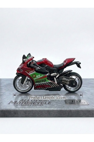 1:12 Ölçek Alloy Model Metal Motorsiklet Sesli Ve Işıklı Yarış Canavarı Oyuncak Motor Kırmızı Kırmızı