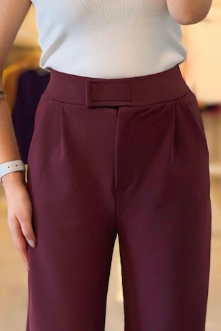 Bb Butik Basic Bordo Cırtlı Palazzo Pantolon 4556 Bordo