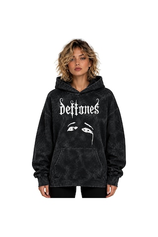 Sevbano Deftones Rock Metal Müzik Grubu Baskılı Unisex Oversize Premium Y Siyah