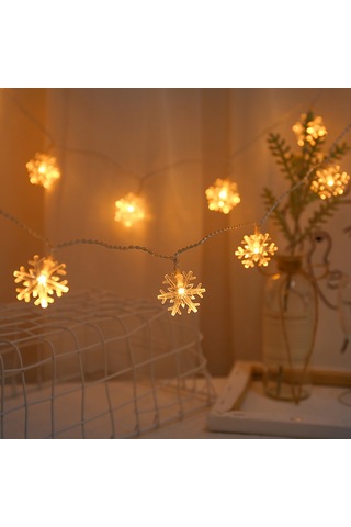 Hfambition Kış Bahçesi Led Işık Zinciri, Kayıp Desenli, Uzaktan Kumandalı 8 Mod, 6m 40 Işık, Islak Beyaz, Dış Mekan Dekorasyonu