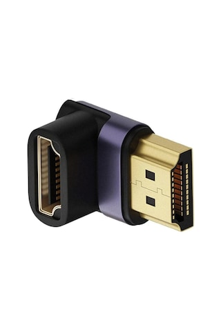 Mıknatıslı Akım Korumalı 90 Derece Hdmı Eğim Adaptörü 8k Görüntü Destekli Altın Uç