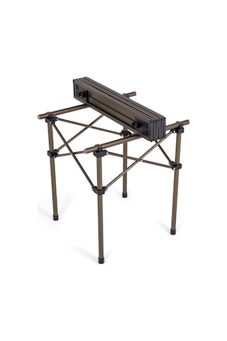 Lerato Basic Alüminyum Katlanır Portatif Küçük Boy Kamp ve Piknik Masası - Kahverengi - 49 x 52 x 49 CM