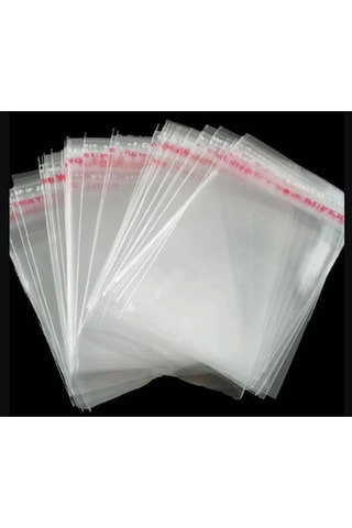 Şeffaf Yapışkanlı Çeyiz Poşeti Jelatin Poşet Bantlı Jelatin 35x50 Cm 10 Adet