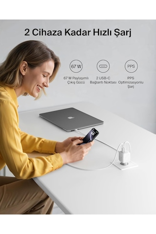 Belkin Smartprotect 2 Portlu Usb-c Şarj Cihazı 67 W, 2 Usb-c Port