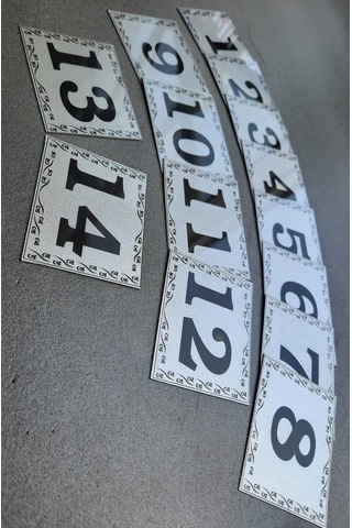 Kapı Numarası 5.5x6.5 Cm Kendinden Yapışkanlı No:1 den 14’E