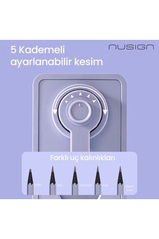 Nusıgn Döner Kalemtıraş 6.9-8mm Grafit Kalem Uyumlu Mor Kalemtıraş