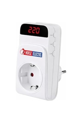 Protex-r Dijital Voltaj Koruyucu Priz - Ayarlanabilir Alt/üst Limit 140v-280v , 16a Akım Korumalı Priz, 5 Sn / 3 Dakika Gecikme Seçenekli, Led Ekranlı Kombi, Buzdolabı Ve Tv Koruyucu 1