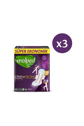 Molped Süpernight 3d Bariyerli Önü Uzun Süper Gece 14 Lü X 3 Ade PKT.MOLPED.032