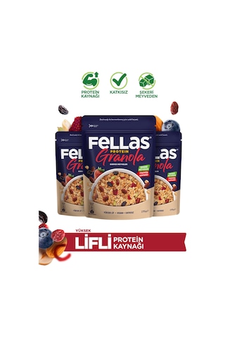 Fellas Protein Granola - Kırmızı Meyveler 270 G 3'lü Paket