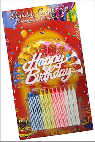 Rengarenk Mumlu Beyaz Happy Birthday Yazılı Doğum Günü Mumu 12 Adet 256