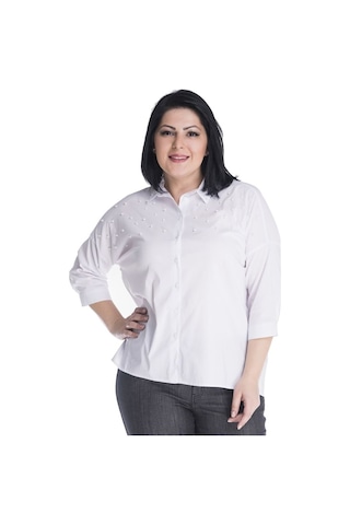 Inci Detaylı 3/4 Kollu Gömlek
