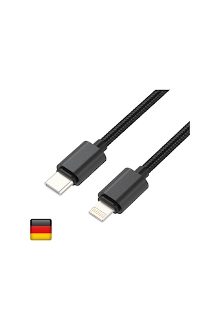 Woyax By Deji Apple iPhone Uyumlu 11 12 13 14 Pro Plus Max 6 7 8 X XS Type-C To Lightning Örgülü Şarj Kablosu 120 CM